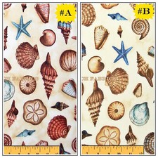 ROBERT KAUFMAN HIDDEN COVE SEA SHELLS COTTON FABRIC 1/2 YD MAKE A SELECTION