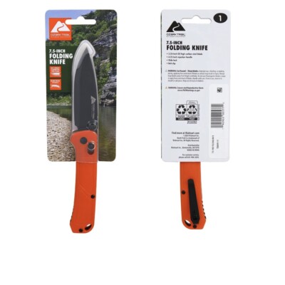 Ozark Trail 7.5 inch D2 High Carbon Steel Blade Slide Lock Folding