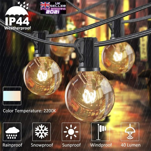 G40 25-Globe Bulb String Lights for Garden Patio Backyard Christmas Party - Picture 16 of 26