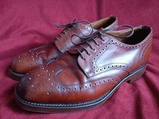 SANDERS MENS LEATHER BROGUE SHOES SIZE 6.5 UK BROWN KENSINGTON UNBOXED ENGLAND 