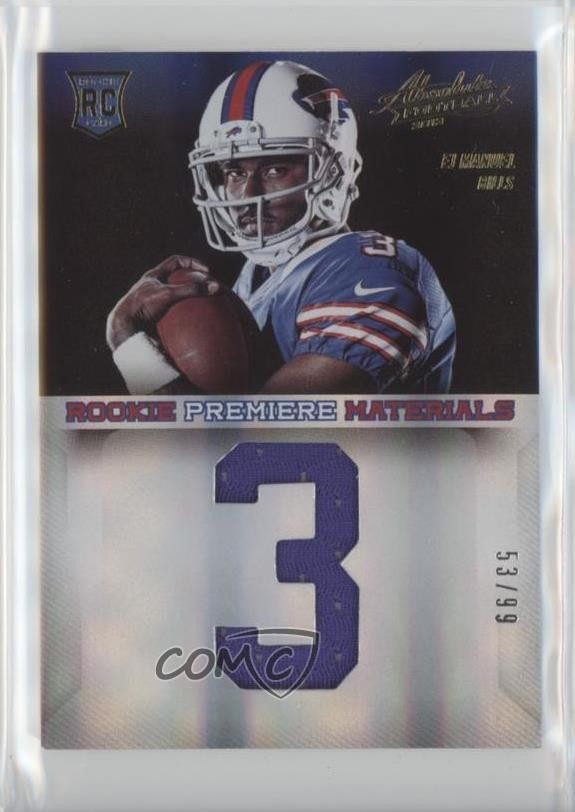 2013 Panini Absolute Jumbo Jersey Number 53/99 EJ Manuel #209 Rookie RC 1u5y