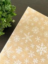 KRAFT FROSTED SNOWFLAKES Design Tissue Paper Sheet Choose Size  Package Amount
