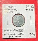 ERROR Lincoln Memorial Cent "Blank Planchet" Missing Copper Plating Type 2! 2.5g