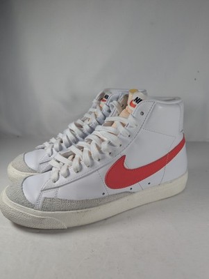 Nike Blazer Mid '77 Vintage Sneakers Shoes White Habanero Red Medium Blue Size 8
