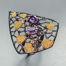 Anello gioiello ametista naturale in argento sterling 925 misura 7,75/R454357