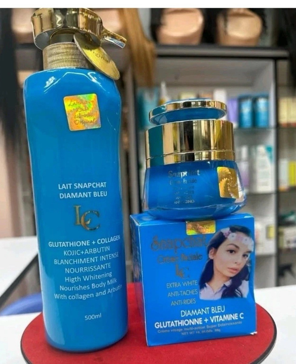 2pcs. Snapchat Diamant blue Body lotion 500ml & Whitening Face