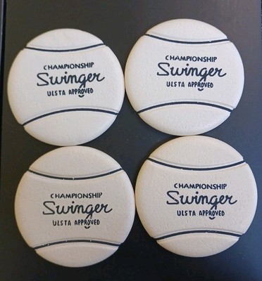Championship Swingers Coasters (4) Vintage Novelty Tennis Ball Coasters