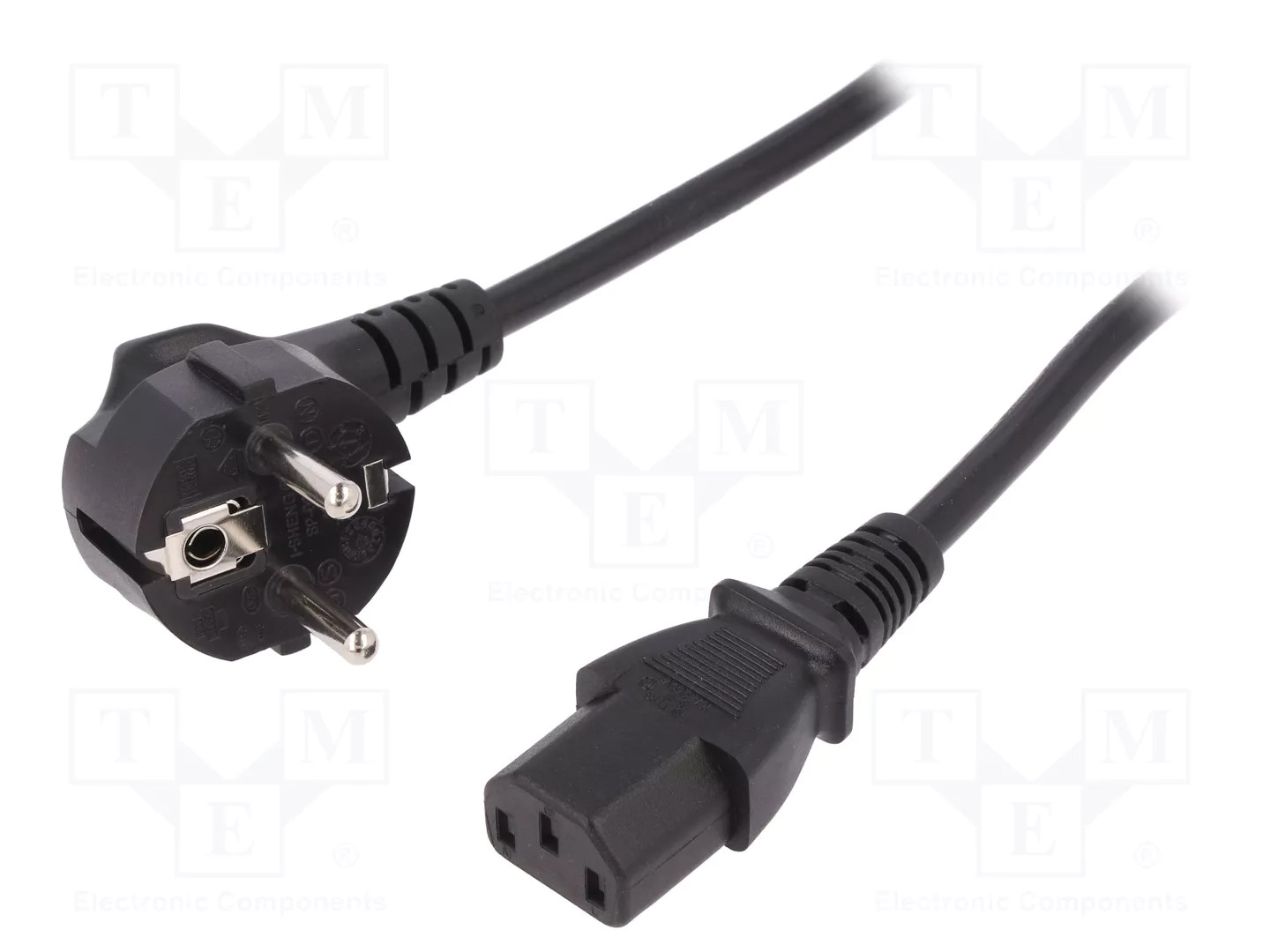 Assmann Electronic - Câble d'alimentation - IEC 60320 C13 vers CEE 7/7 - 5m - Connecteur à 90° - Noir - Image 3
