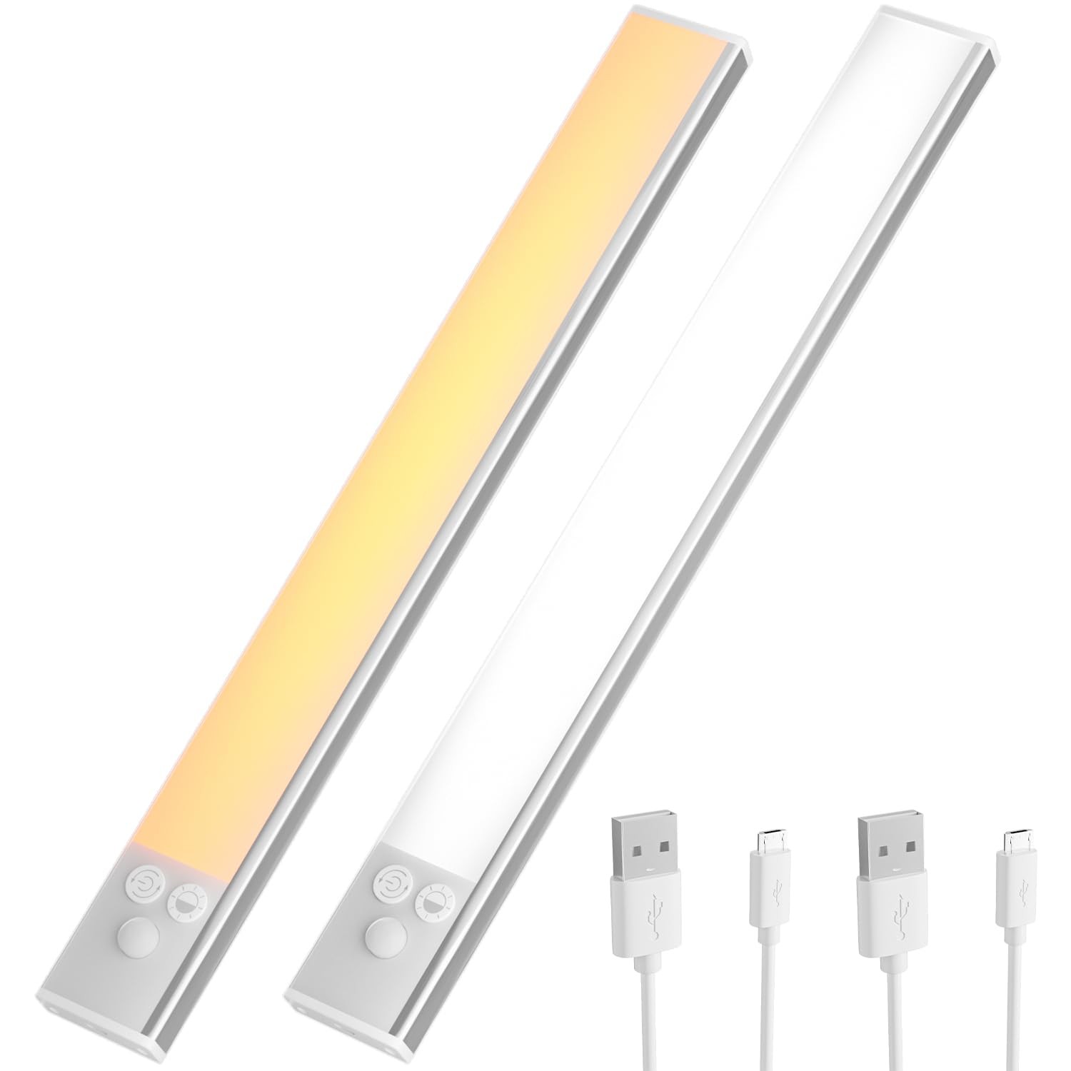 Réglette LED 30cm sans fil en lot de 2 pour un éclairage de placard
