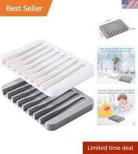 Luxury Silicone Soap Dishes, 2PCS Set - Effortless Cleaning  Extended Soap Life