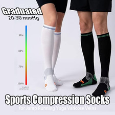 3X Compression Socks Relief Unisex Stockings Graduated Support 20-30mmHg 3colors