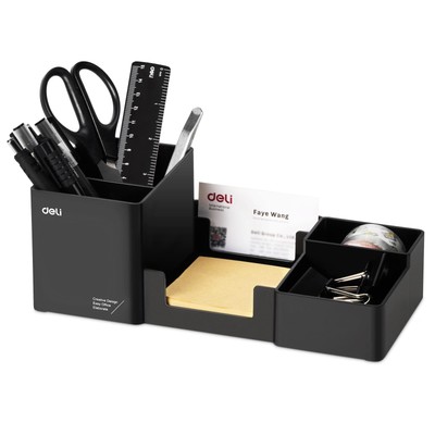 Desk Organizer, Plastic Desktop Organizer with Pencil Holder and Sticky Note ...