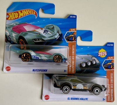 Hot Wheels 2 Autos - TRACK CHAMPS - BLITZSPEEDER 2/5 & EL SEGUNDO RALLYE 4/5 2025