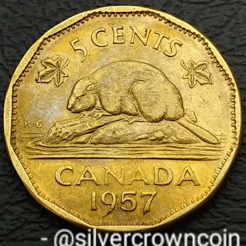 Photo of a 1957 Canada 5 Cents from an eBay listing that sold on Jul 6, 2026