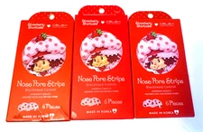 Strawberry Shortcake Celavi Skin Care Nose Pore Strips, Lot of 3 ( 6 per box) 18