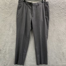 Brooks Brothers Regent Pants Mens 38x29 Measured Gray Wool Flat Front Tag: 38x32