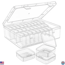 Mathtoxyz 62-Piece Mini Bead Organizer Set - Clear Storage Boxes for DIY Jewelry