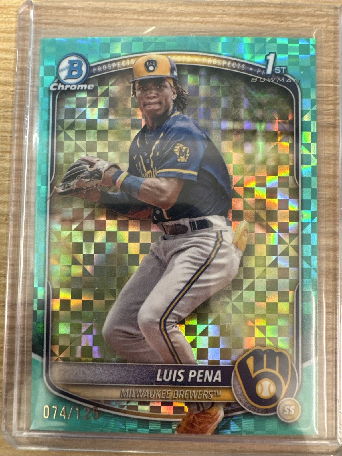 2025 Bowman - Chrome Prospects Luis Pena #BCP-38 Aqua X-Fractor /125 (RC)