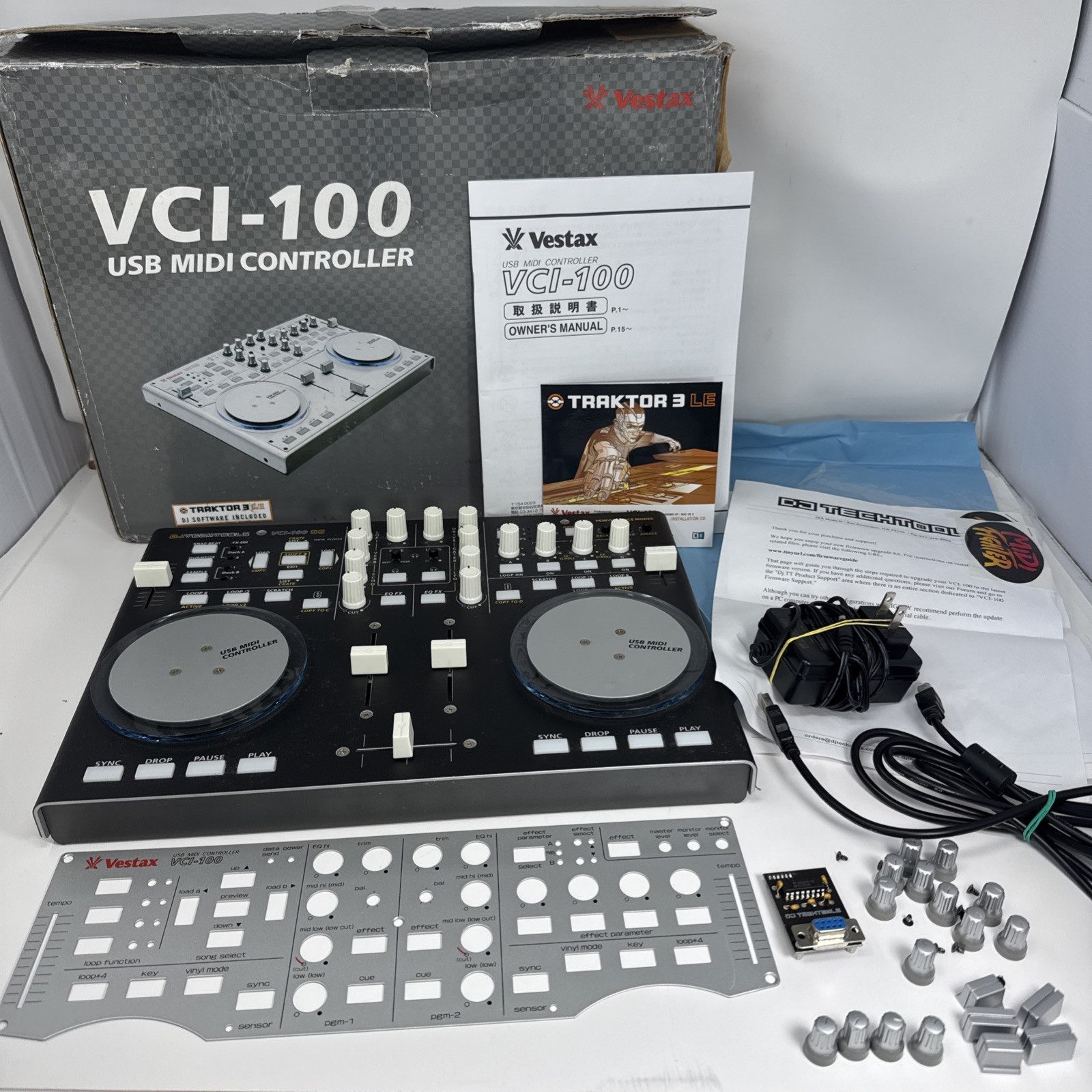Vestax VCI-100 USB MIDI Controller with Power Supply Extras Manual Box