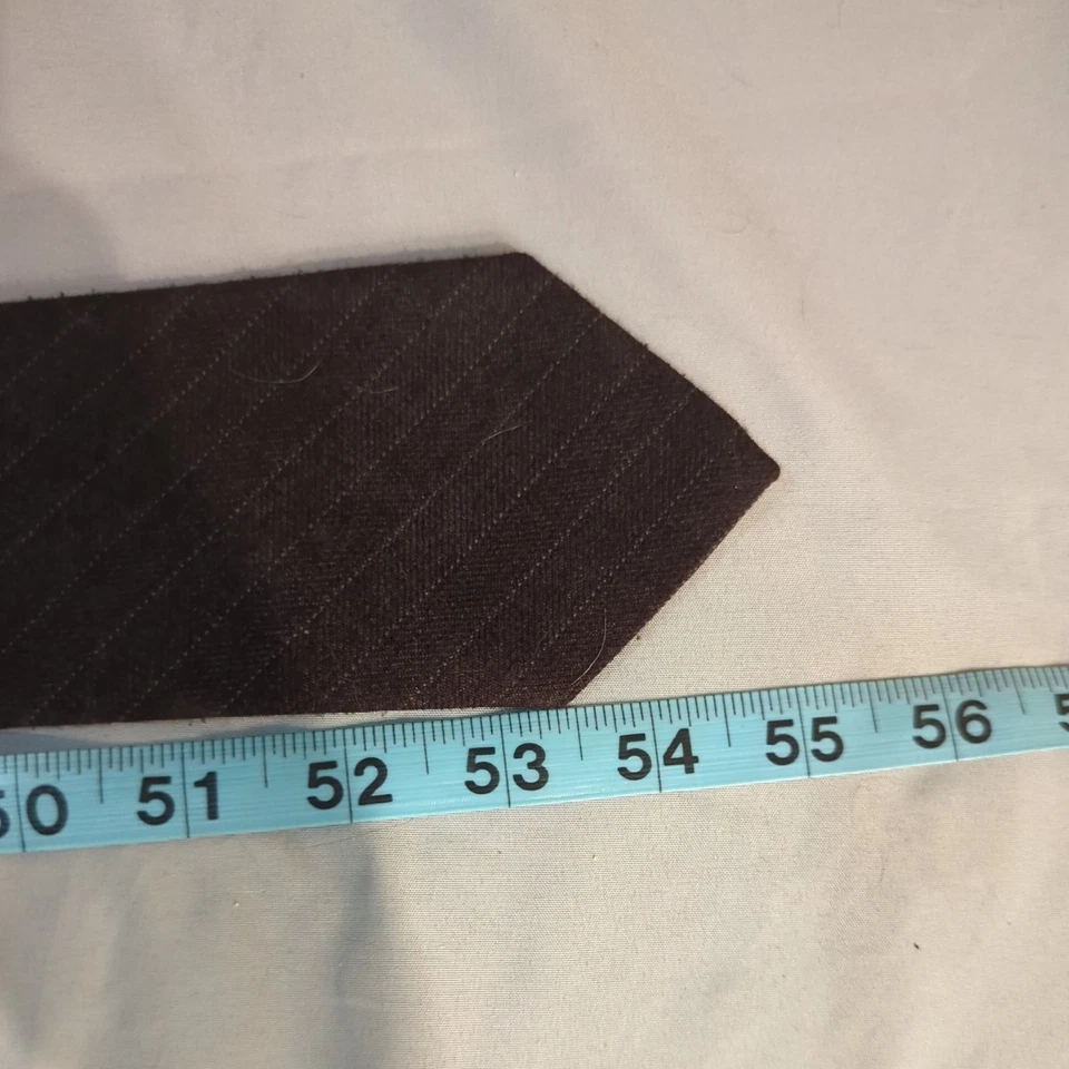 Vintage 60s by Mikasey 羊毛领带 褐色 米黄色 — 第 4/4 张图片