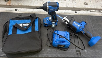 Kobalt 1/4 Impact Driver Brushless, Charger Battery Set & Reciprocating Saw
