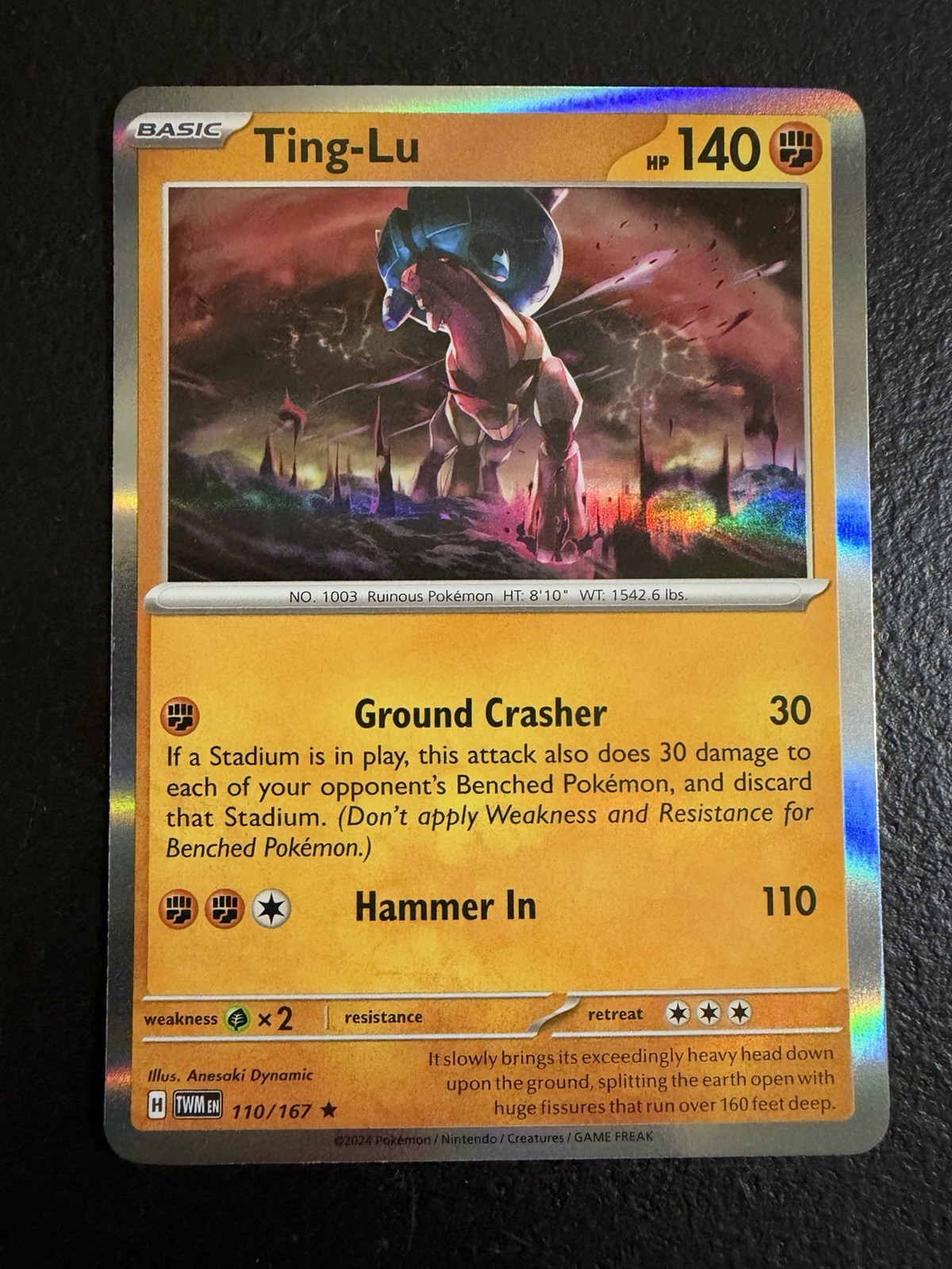 Ting-Lu 110/167 Rare Twilight Masquerade Pokemon Holo Near Mint