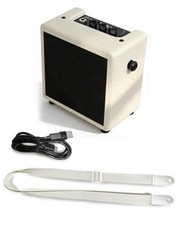 Mini Electric Guitar Amplifier with OTG Recording, Cream Guitar Amp Cream White