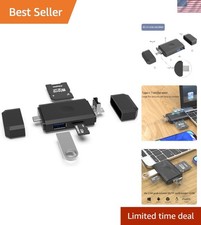 3-in-1 Micro USB to USB Type-C OTG Adapter and Portable Memory Card Reader fo...