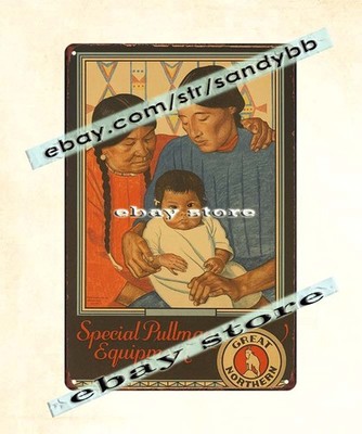 1930s Manyhorses Glacier Great Northern Railroad native American Indian family t