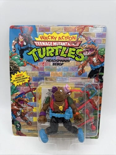Vintage 1991 Teenage Mutant Ninja Turtles Wacky Action Headspinnin Bebop NOS
