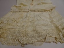 Vintage White Lace Skirt Slip 24" Waist 35" Length Double Fabric Bottom