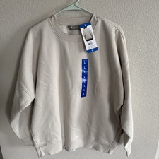 Tuff Athletics Womens Sweatshirt Matte Pearl Fleece Crew Neck Long Sleeve Large