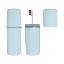 Travel Toothbrush Case, 7.9x2.6x2"  Flat Toothbrush Holder, Sky Blue