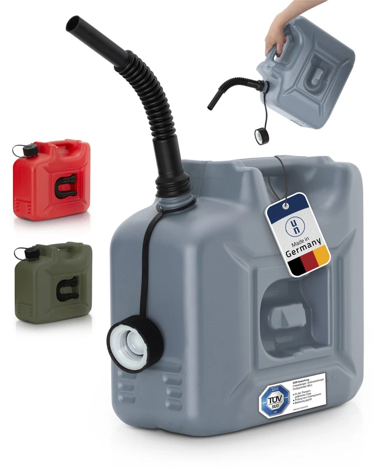 Hünersdorff 5x10Liter Kanister Benzinkanister Dieselkanister Jerry Can grau grey - Bild 3 von 4