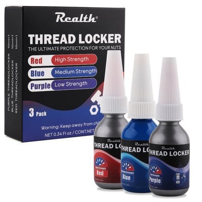 10ml Threadlocker 3 Pack Red Purple Blue Low Medium High Strength Industrial Use