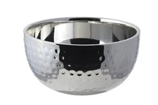 Bon Chef 61260 Stainless Steel Double Wall Bowl, Hammer Finish, 3 Quart