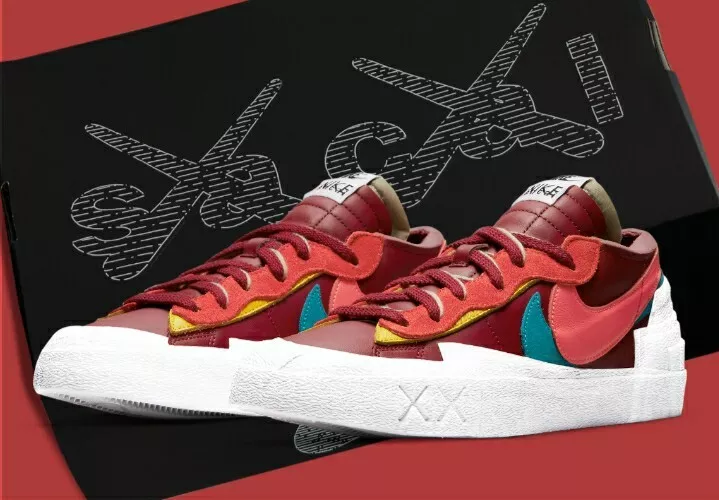 Sacai KAWS Nike Blazer Low Team Red Size Men's 10 / Women's 11.5 DM7901-600  NIB