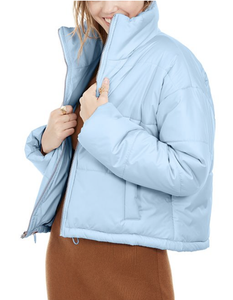 light pink cropped puffer jacket
