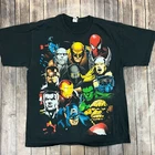 VINTAGE Marvel Mad Engine Avengers X-Men Spider Man Hulk Iron Man Shirt Large