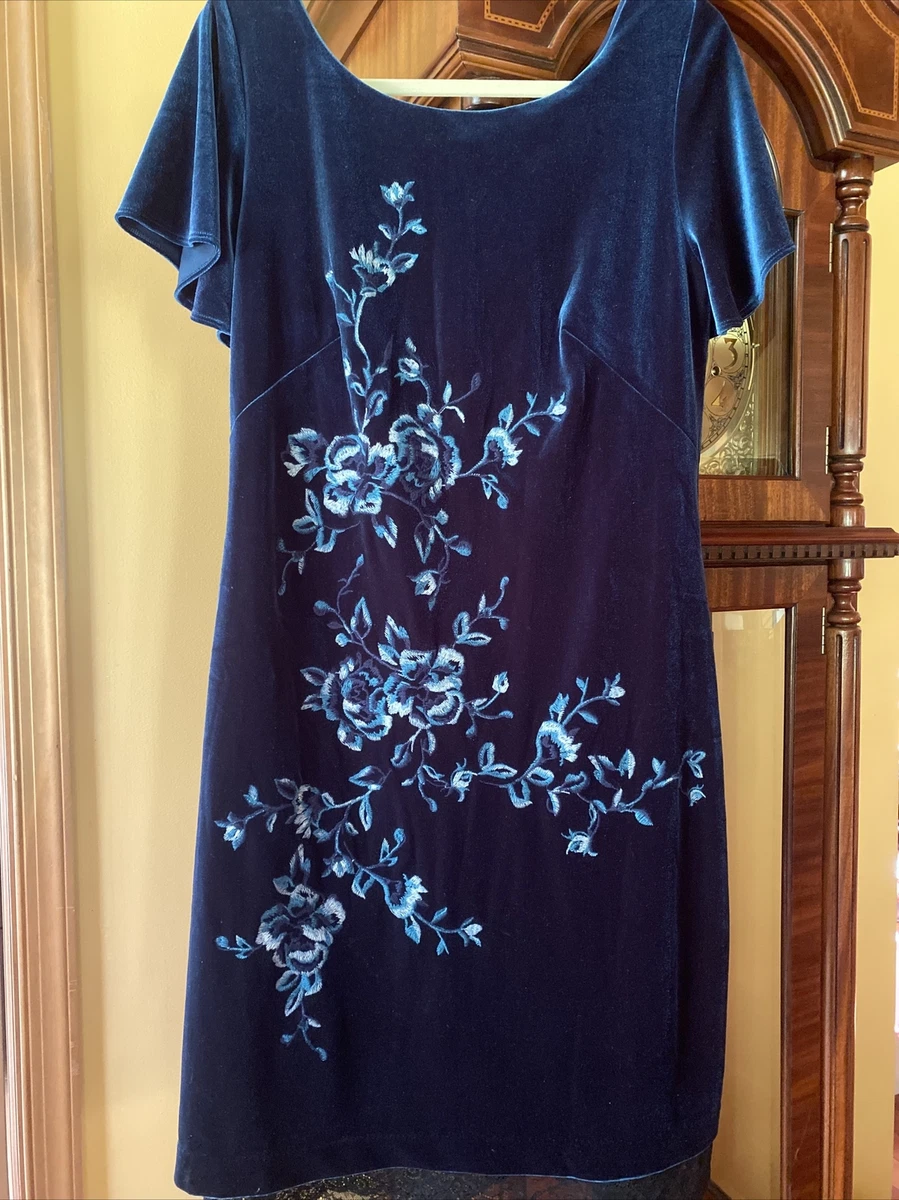 White house black market blue dress sales