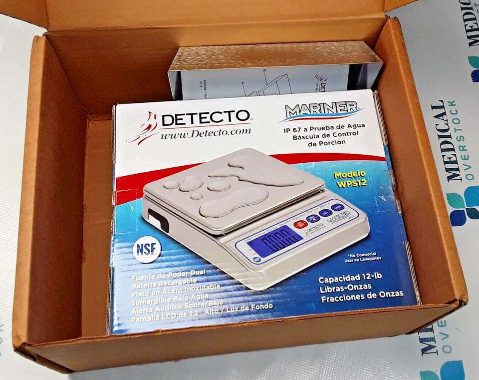 WPS12DT - DETECTO MARINER IMPERMEABLE IP67 ESCALA PAÑAL HÚMEDO 192 OZ X 0,05 OZ NUEVO Foto 3 de 4