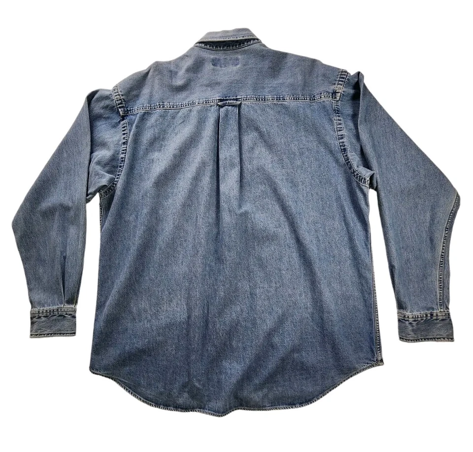 Camisa vaquera Goodyear Tire Racing XL para hombre con botones ropa de trabajo de garaje Foto 3 de 4