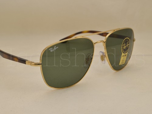 Ray Ban RB3683 (RB3683-001/31 56) Gold with Green Lens - Picture 4 of 5