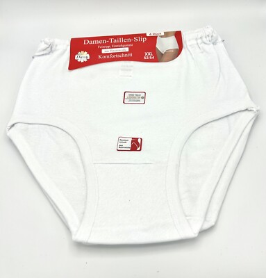 4/8 Pack Taillenslips Daisy 100% Baumwolle Slip ohne Seitennaht Feinripp Damen