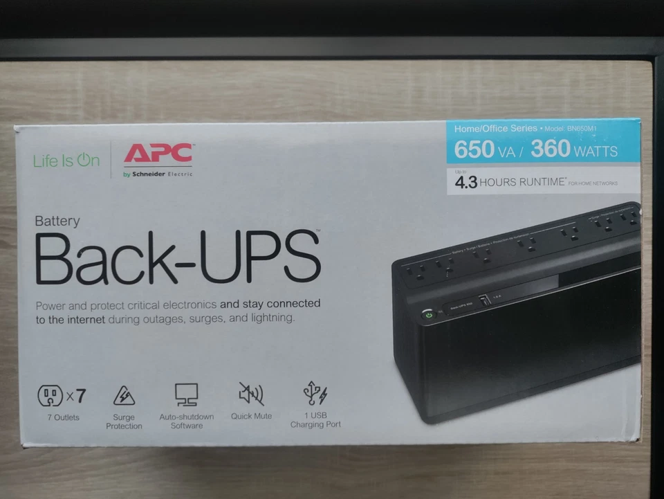 APC Battery Back-UPS, BN650M1 650VA / 360 Watts Up to 4.3 Hours Runtime - Image 2 of 4