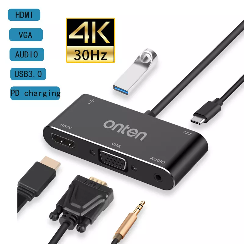 USB C Video Adapter HDMI/VGA, 4K HDR, PD - USB-C Display Adapters