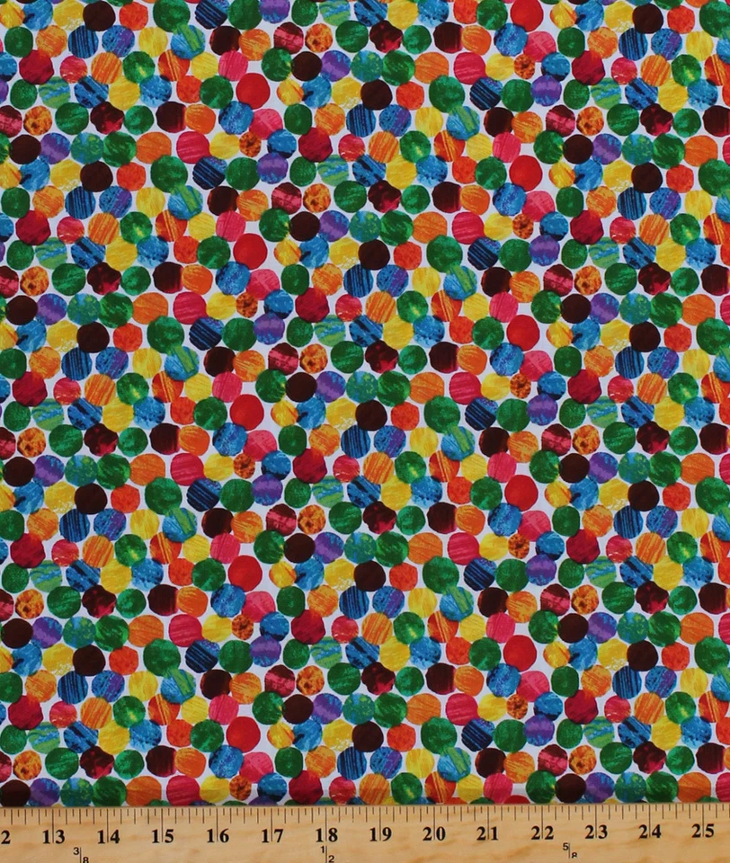 ANDOVER FABRICS Cotton Dots Circles The Very Hungry Caterpillar Cotton Fabric Print BTY D673.24