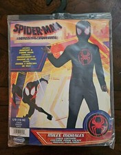 NEW Spider-Man Costume Boys Miles Morales Large 12-14 Jazwares Black Spiderverse