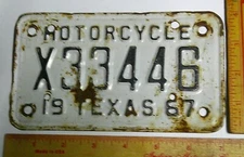 1967 Texas motorcycle license plate vintage collectible biker garage Tx MC tag