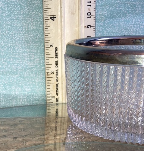 Bleikristall Genuine Lead Crystal Bowl with Silver Rim Made in England - Picture 9 of 11